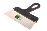  SIBRTEH Spatulya fogazott 200mm 4x4mm rozsdamentes, manyag nyllel