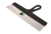  SIBRTEH Spatulya fogazott 350mm 6x6mm rozsdamentes, manyag nyllel