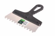 SIBRTEH Spatulya fogazott 200mm 8x8mm rozsdamentes, manyag nyllel