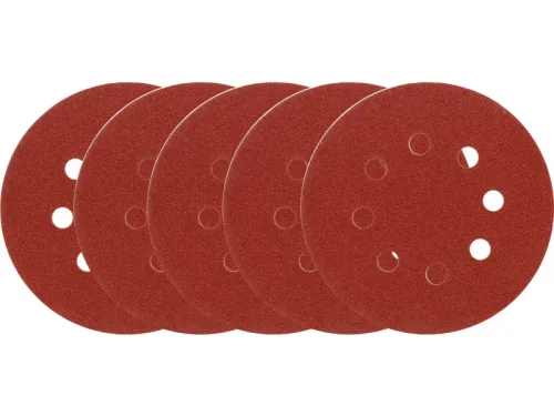 VOREL Tépőzáras fíbertárcsa 125 mm / P40 8 lyukas (5 db)