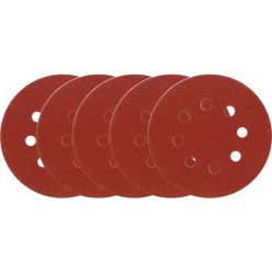   VOREL Tépőzáras fíbertárcsa 125 mm / P60 8 lyukas (5 db)