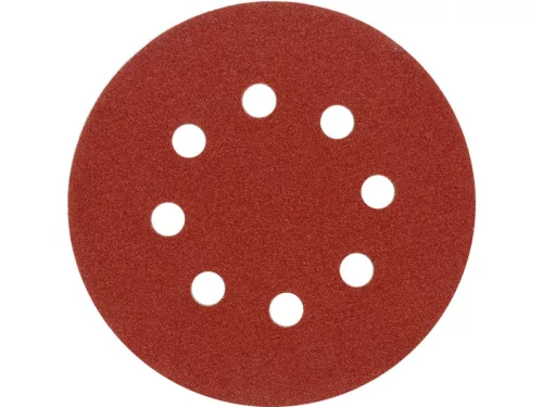 VOREL Tépőzáras fíbertárcsa 125 mm / P120 8 lyukas (5 db)