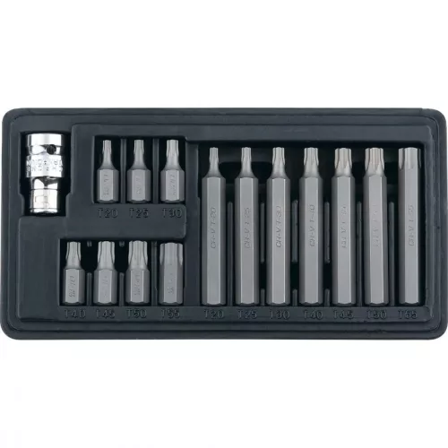 STELS 1/2" CrV bitkészlet, 15 részes – TORX, kofferben