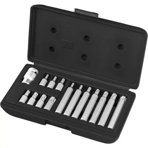 STELS 1/2" CrV bitkészlet, 15 részes – TORX, kofferben