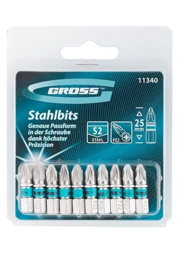 GROSS PZ2x25mm 10db professional bitkészlet