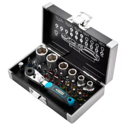   GROSS 1/4" bitkészlet racsnis hajtószárral kofferben 26 részes professional