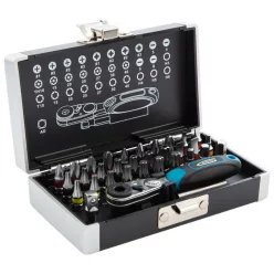   GROSS 1/4" bitkészlet racsnis hajtószárral kofferben 33 részes professional
