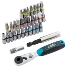 GROSS 1/4" bitkészlet racsnis hajtószárral kofferben 33 részes professional