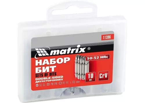 MTX SL-PH-PZx65mm kétvégű, 10db bitfejkészlet 45X acél tokban