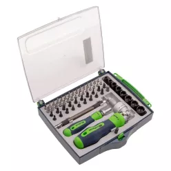   SIBRTEH 61db-os speciális bitkészlet, bitszett racsnis markolattal kofferben