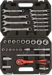 MTX 32 részes 1/2” racsnis szerszámkészlet, CrV, műanyag kofferben