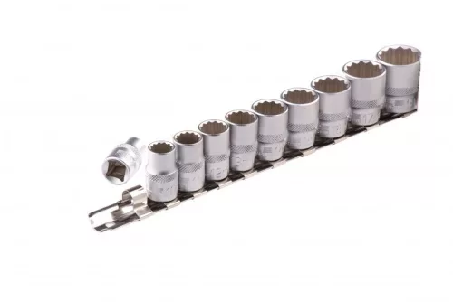 STELS 3/8 8-19mm Bi- Hex 10részes dugókulcs fej készlet Professional