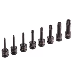   STELS T30- T80 8 részes hosszított gépi TORX készlet fém kofferben professional