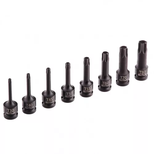 STELS T30- T80 8 részes hosszított gépi TORX készlet fém kofferben professional