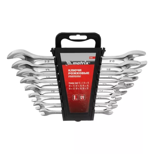 MTX 6-22mm kettős villás csavarkulcs szett/8db elliptikus,csiszolt CrV