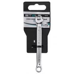   STELS 7mm csillag- villáskulcs, Bi-HEX, CrV, csúszásgátló bordázat PROFESSIONAL