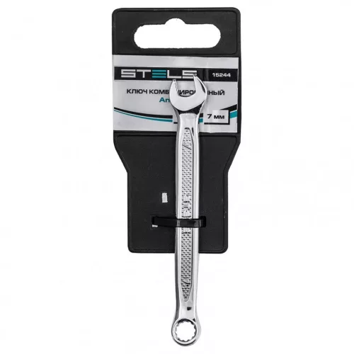 STELS 7mm csillag- villáskulcs, Bi-HEX, CrV, csúszásgátló bordázat PROFESSIONAL