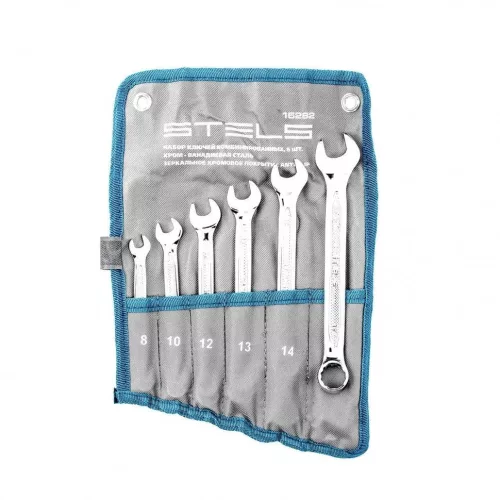 STELS 8-17 mm kombinált csillag-villás csavarkulcs szett 6db CrV