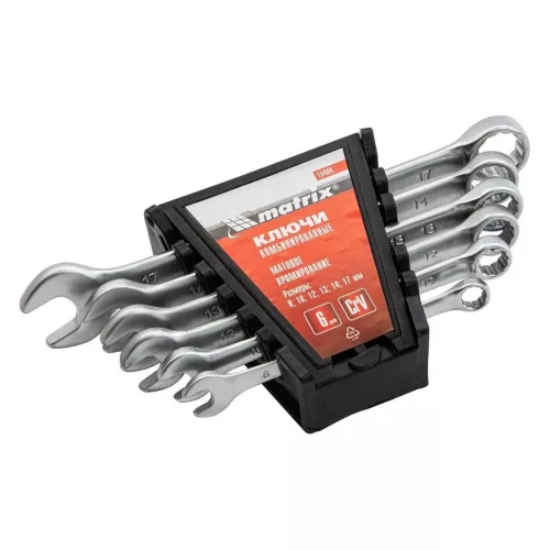 MTX 8-17mm 6db bi-Hex kombinált csillag-villás kulcs szett CrV