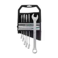   STELS 8- 17mm 6db csillag- villáskulcs, Bi-HEX, CrV, csúszásgátló bordázat, szövettáska PROFESSIONAL