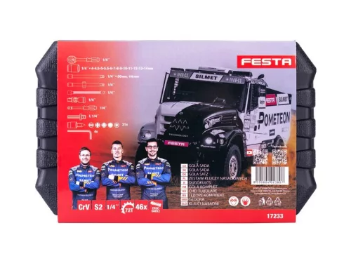 FESTA Dugókulcs készlet 46 részes 1/4" 4-14 mm CrV