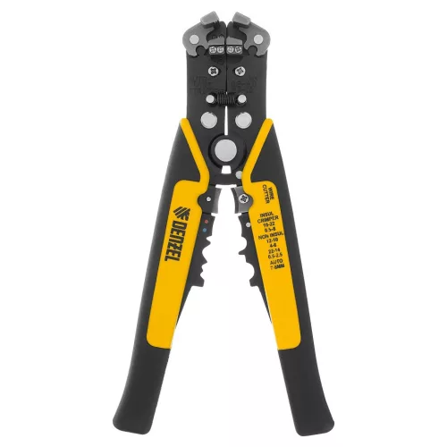 DENZEL 0,2-6 mm² krimpelő fogó huzalcsupaszító, kábelvágó funkcióval 