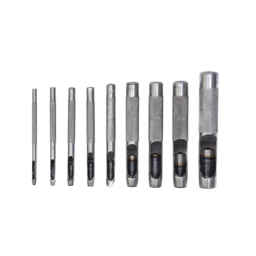 SIBRTEH 9db-os bőrlyukasztó szett húzózáras táskában