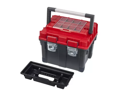 QBRICK REGULAR Szerszámosláda compact 2 carbo HD piros
