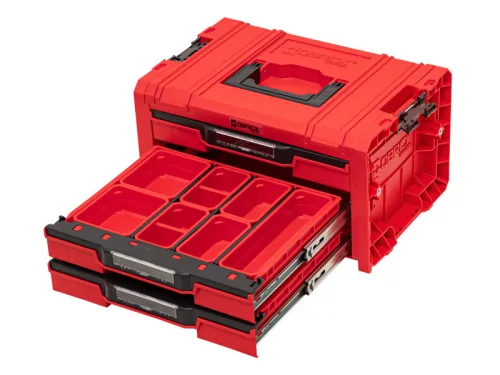 QBRICK SYSTEM PRO 2.0 Szerszámosláda Fiókos 3 EXPERT Red Ultra HD