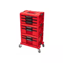   QBRICK SYSTEM PRO Gurulós Fiókos Szerszámosláda 3 Red Ultra HD