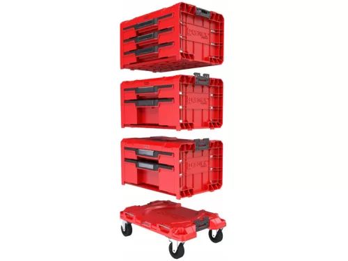 QBRICK SYSTEM PRO Gurulós Fiókos Szerszámosláda 3 Red Ultra HD