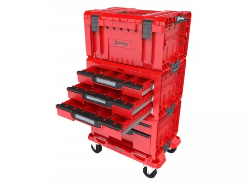 QBRICK SYSTEM PRO Gurulós Fiókos Szerszámosláda 4 Red Ultra HD