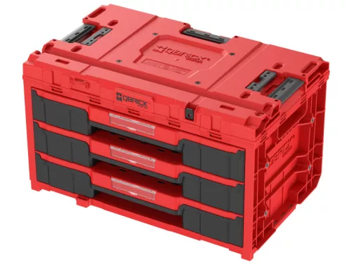 QBRICK SYSTEM ONE 2.0 3 fiókos szerszámosláda Red Ultra HD