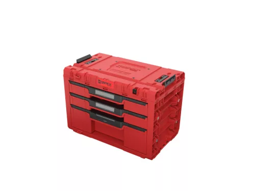 QBRICK SYSTEM PRIME 3 Fiókos szerszámosláda Red Ultra HD