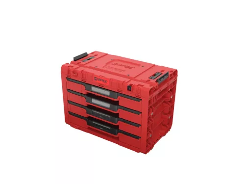 QBRICK SYSTEM PRIME 4 Fiókos szerszámosláda Red Ultra HD
