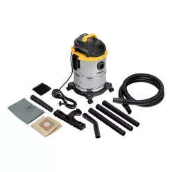   DENZEL 1200W 15L építési száraz- nedves porszívó EVC15-2-5, INOX, 3 év garancia