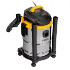 DENZEL 1200W 15L építési száraz- nedves porszívó EVC15-2-5, INOX, 3 év garancia