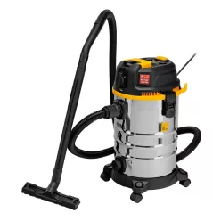   DENZEL 1400W 30L építőipari száraz- nedves porszívó szett, kisgép csatlakozás, szűrőtisztító funkció, leeresztő csap, RVC30-3-5, 3 év garancia