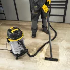 DENZEL 1400W 30L építőipari száraz- nedves porszívó szett, kisgép csatlakozás, szűrőtisztító funkció, leeresztő csap, RVC30-3-5, 3 év garancia