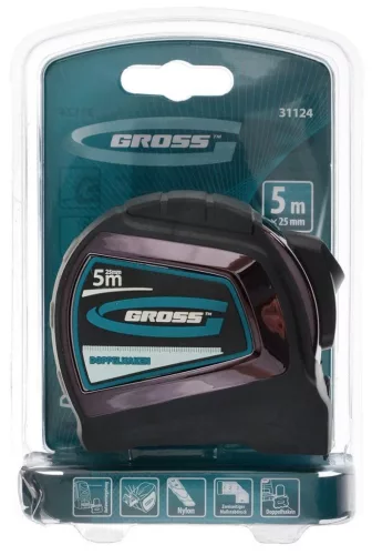 GROSS 5mx25mm professional mérőszalag kétoldalas