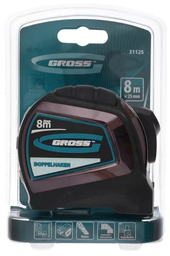 GROSS 8mx25mm professional mérőszalag kétoldalas