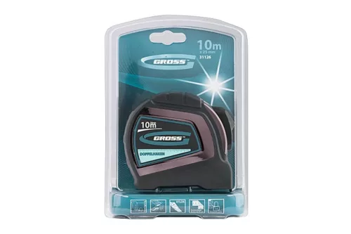 GROSS 10mx25mm professional mérőszalag kétoldalas