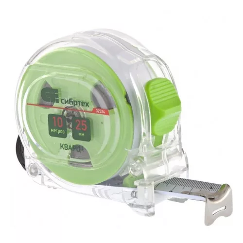 SIBTREH 10m x 25mm mérőszalag quartz átlátszó test