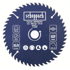   Scheppach TCT fűrészlap 160x20x2,4 mm, 48 fog – DIVAR 55 és PL 55 merülőfűrészhez, finom vágás