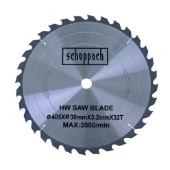   Scheppach TCT fűrészlap 405x30x3,2 mm, 32 fog – HS 410 tűzifafűrészhez, keményfém lapkás