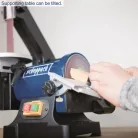 Scheppach BTS 700 szalag- és tányércsiszoló 250 W, öntvény ház, dönthető asztallal