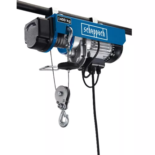 Scheppach HRS 400 elektromos drótköteles csörlő 400 kg, 780 W, 12 m emelés csigával