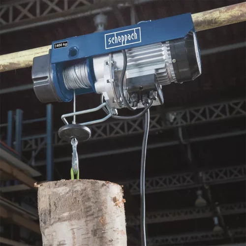 Scheppach HRS 400 elektromos drótköteles csörlő 400 kg, 780 W, 12 m emelés csigával