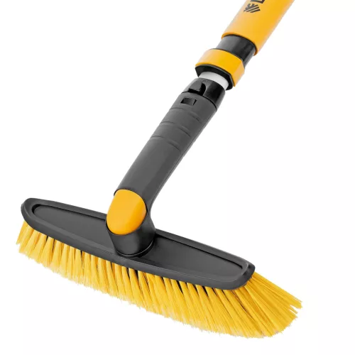 Denzel teleszkópos hóseprű, forgatható fejjel, kaparóval, 750-1120mm