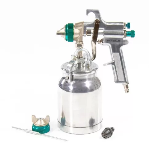 STELS Festékszóró 1L 1,8-2mm fúvóka AS 702 HP  professzionális, alsó tartály